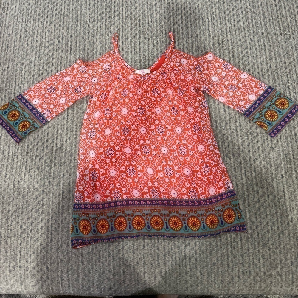 GB GIRLS Little Girls Red Dress with Open Shoulders. EUC!